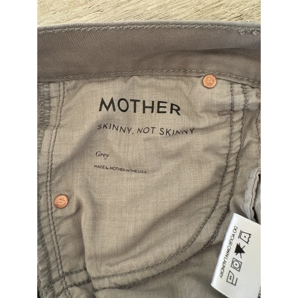 MOTHER Jeans | Size 25 (Actual 28) Grey Skinny, Not Skinny Cropped Stretch Denim